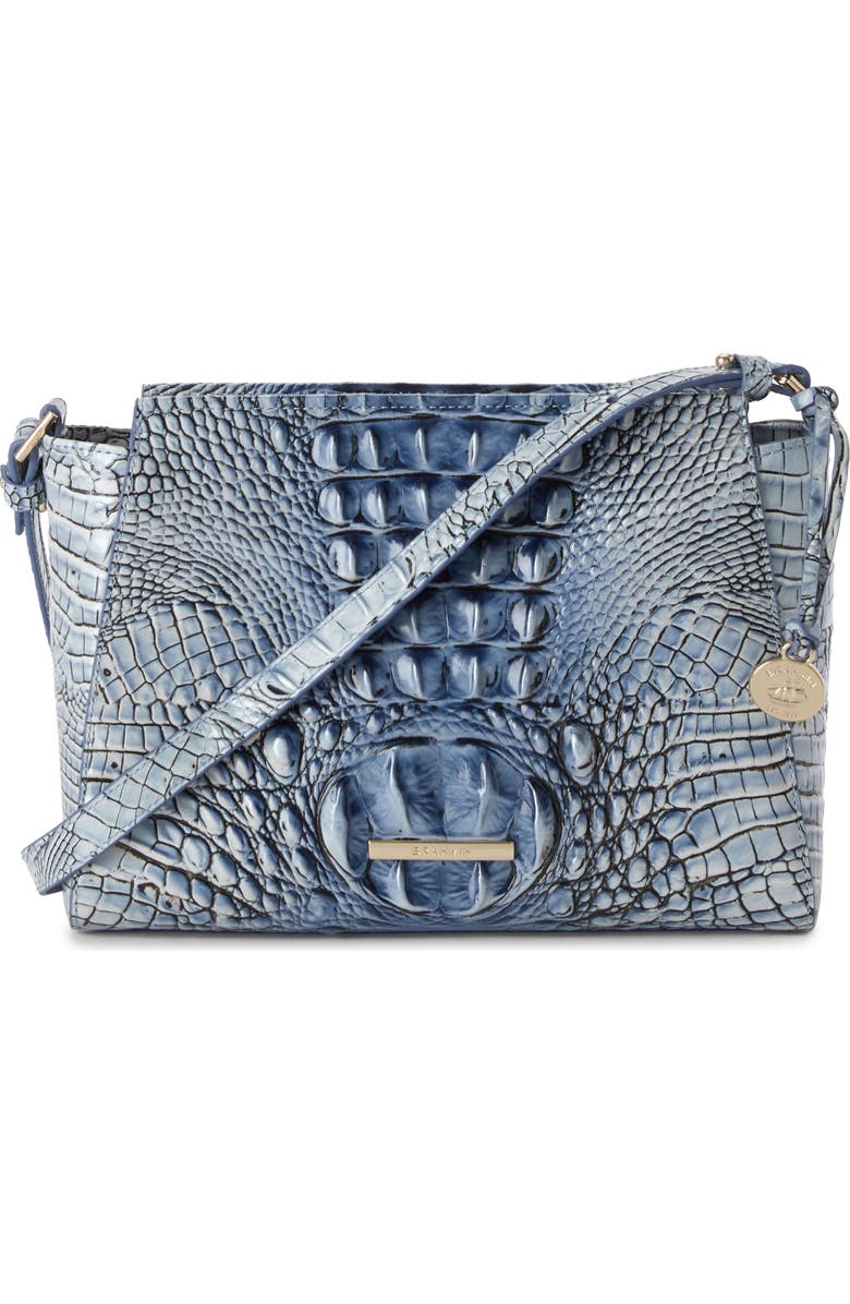 Brahmin Hillary Croc Embossed Leather Crossbody Bag, Main, color,