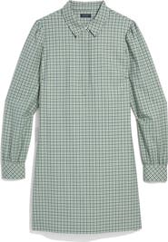 vineyard vines Long Sleeve Plaid Wool Blend Popover Shirtdress