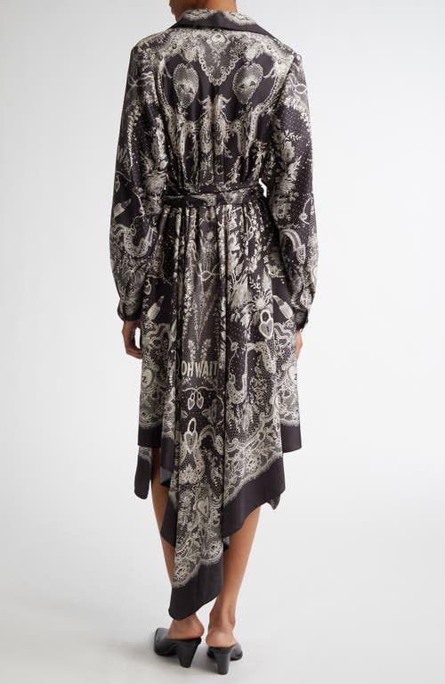 Zimmermann Locket Print Belted Silk Shirtdress In Black Locket