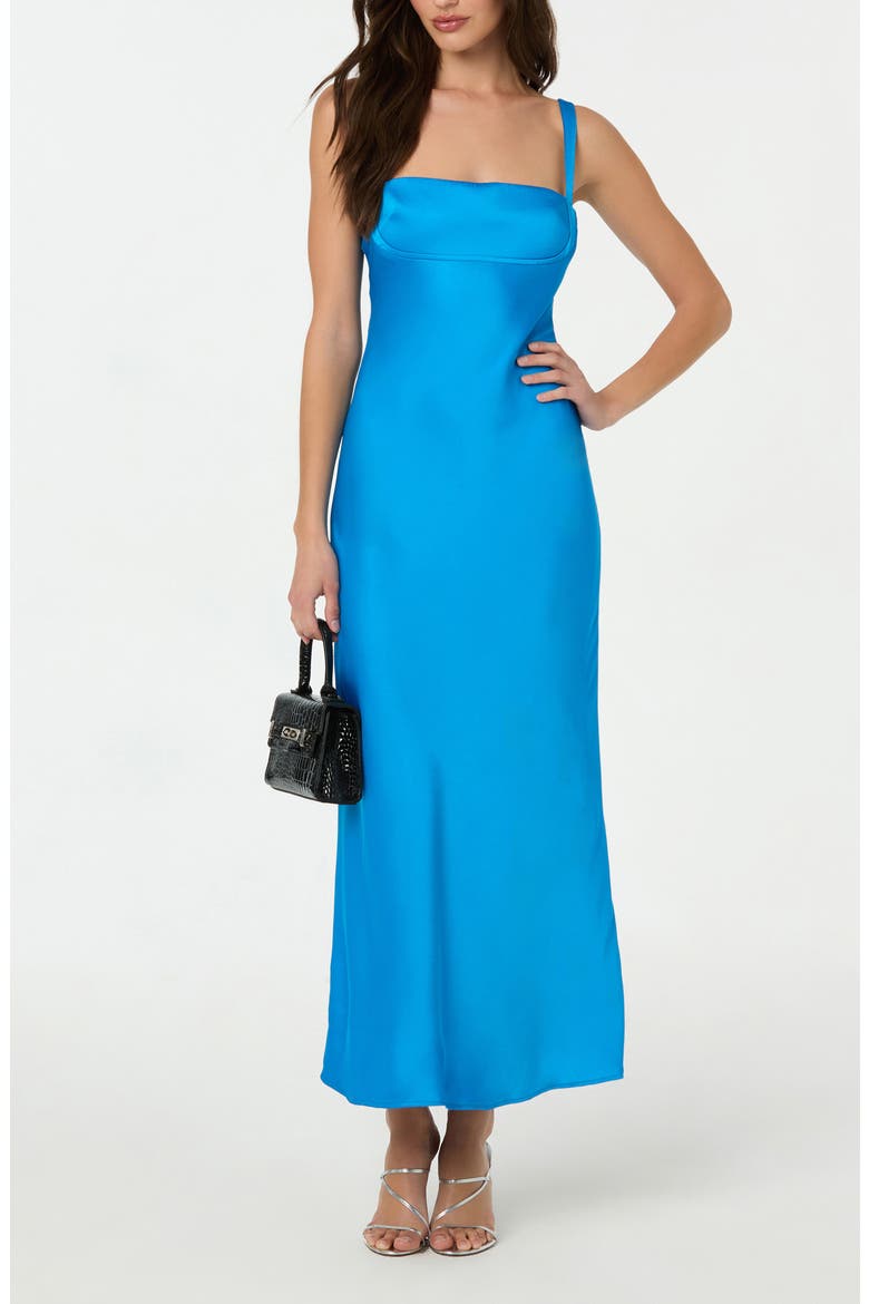Stacie Satin Maxi Dress, Alternate, color, AZURE BLUE