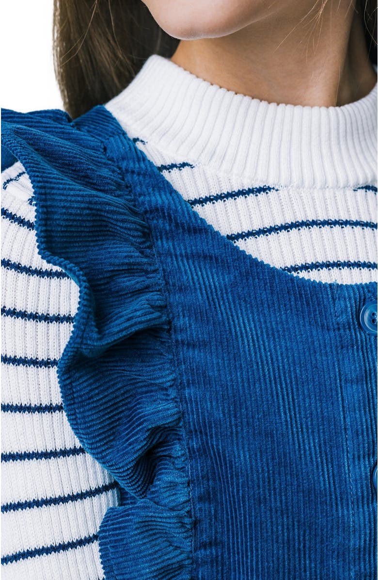 Hope & Henry Baby Girls' Organic Corduroy Ruffle Jumper, Infant, Alternate, color,