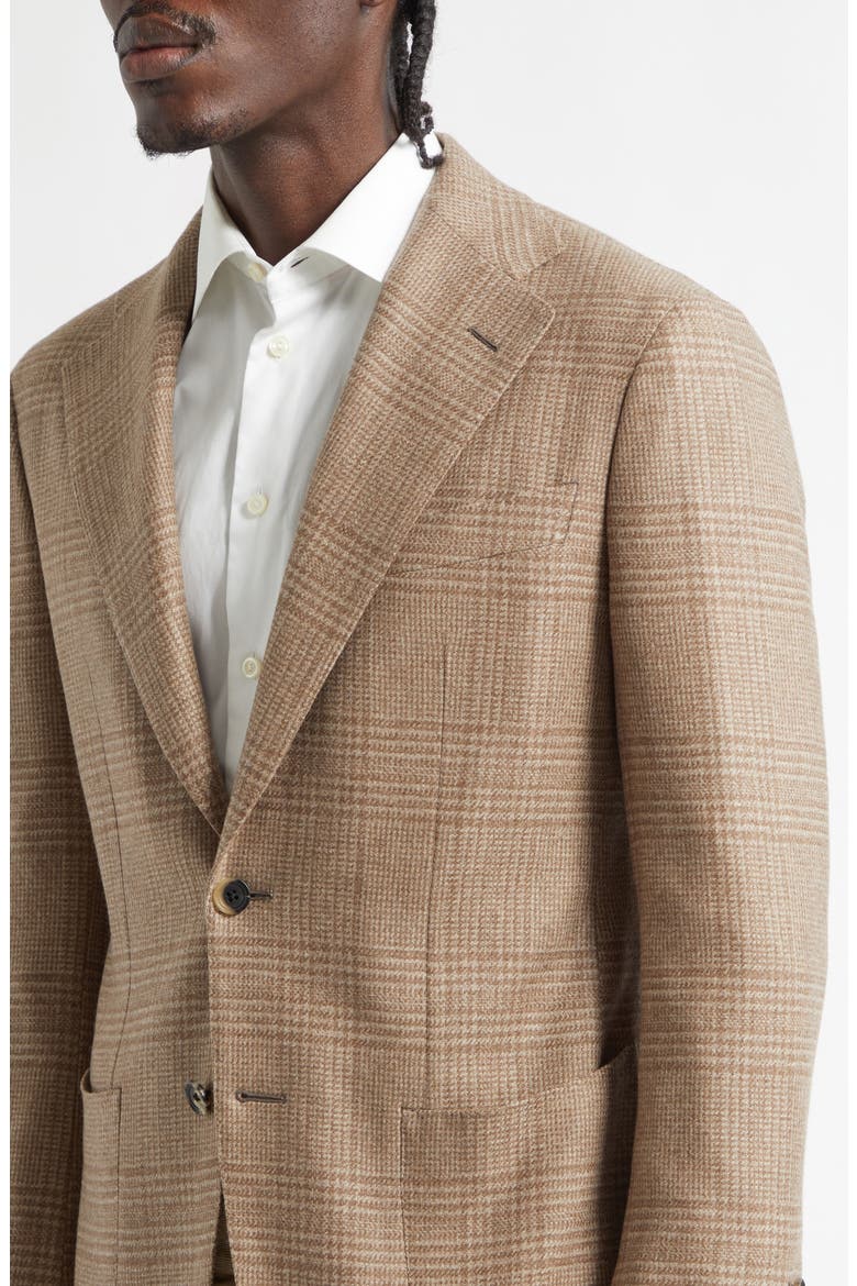 Unstructured Single Breasted Plaid Cashmere Sport Coat, Alternate, color, OAT POW
