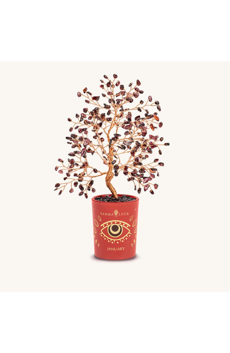 Karma and Luck Garnet Feng Shui Crystal Tree January Birthstone Ambitious Spirit, Main, color, Red