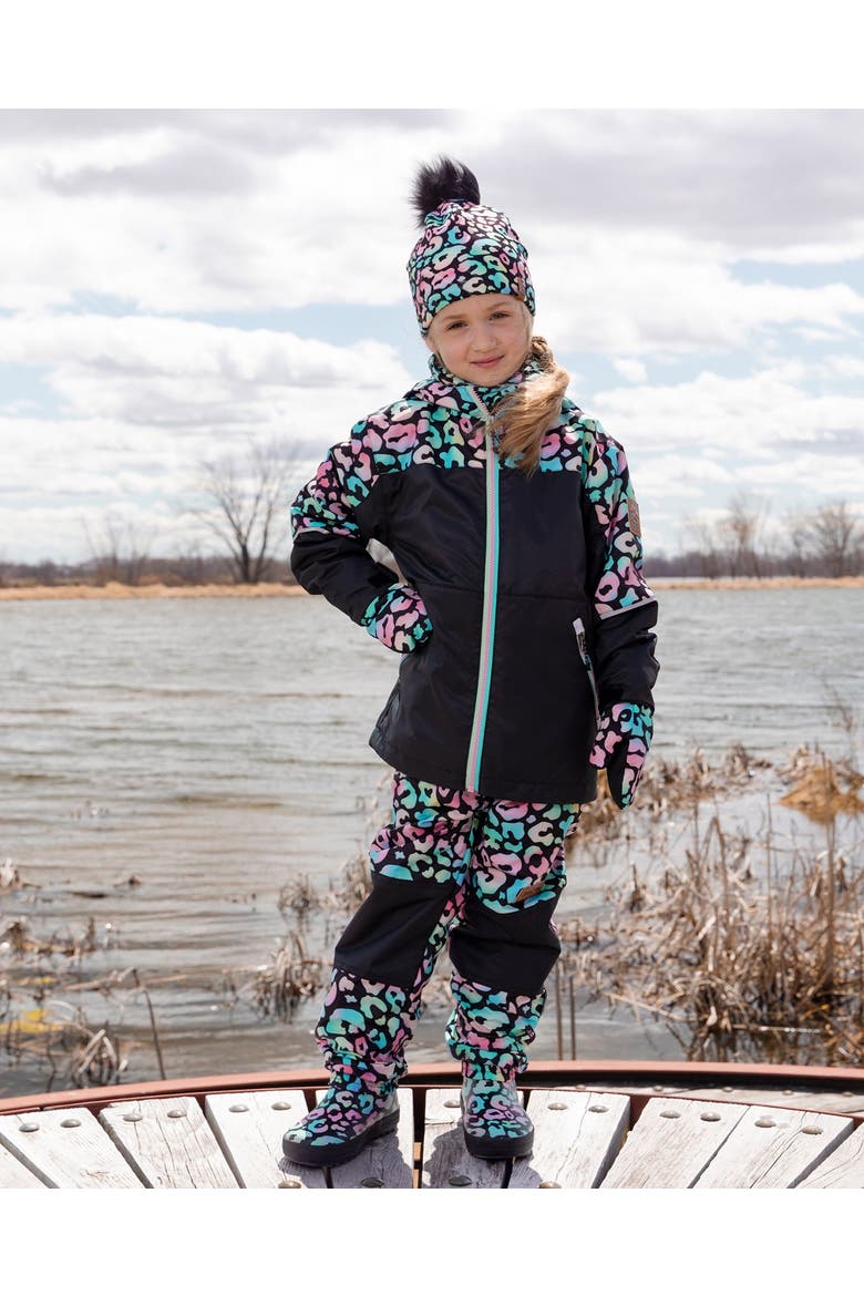 3-in-1 Two-Piece Mid-Season Outerwear Set Animal - Inner Jacket, Alternate, color, Black Animal Print