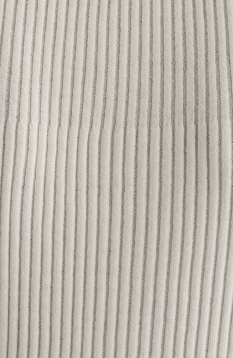 Courrèges Solar Light Short Sleeve Cotton & Merino Wool Rib Sweater, Alternate, color, Heritage White