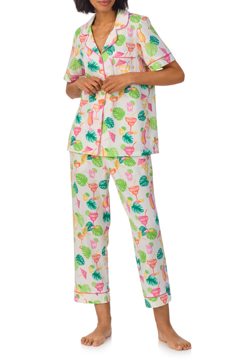 BedHead Pajamas Print Crop Stretch Jersey Pajamas, Main, color, 