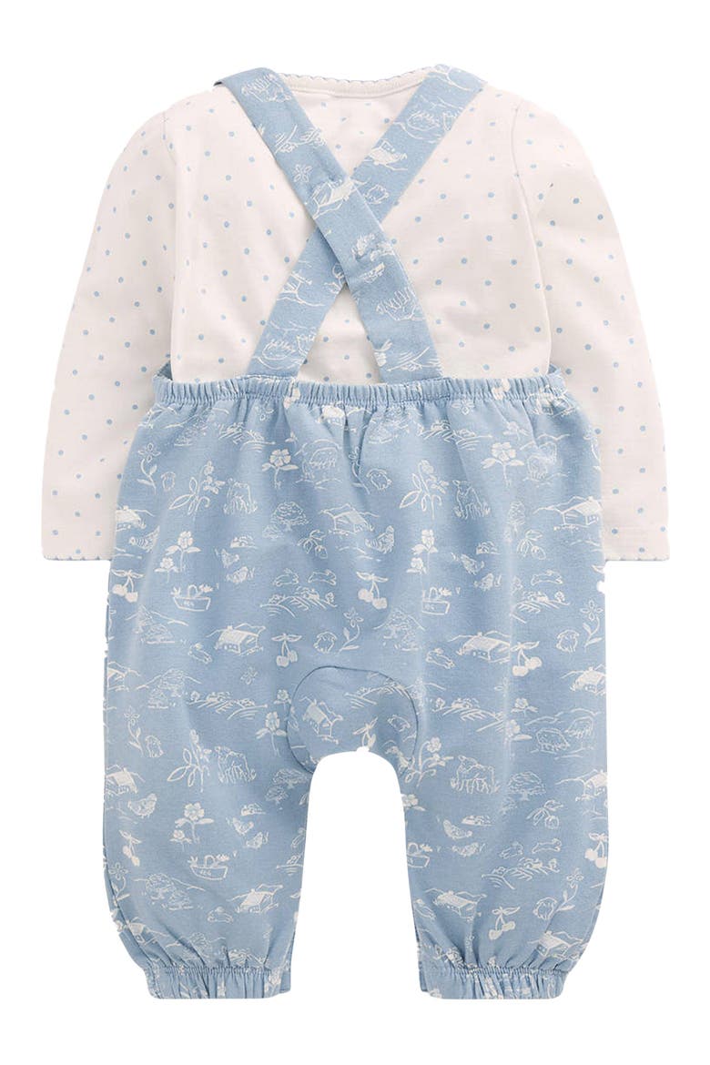 Kids' 2-Piece Jersey Dungaree Set, Alternate, color, BLUE LINEAR FARM