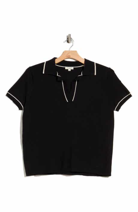 Short Sleeve V-Neck Polo Sweater