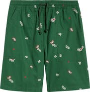 Service Works Paisley Organic Cotton Poplin Drawstring Chef Shorts
