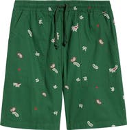 Service Works Paisley Organic Cotton Poplin Drawstring Chef Shorts