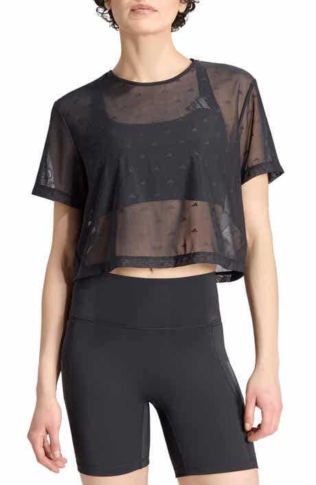 adidas Essential Logo Jacquard Mesh T-shirt