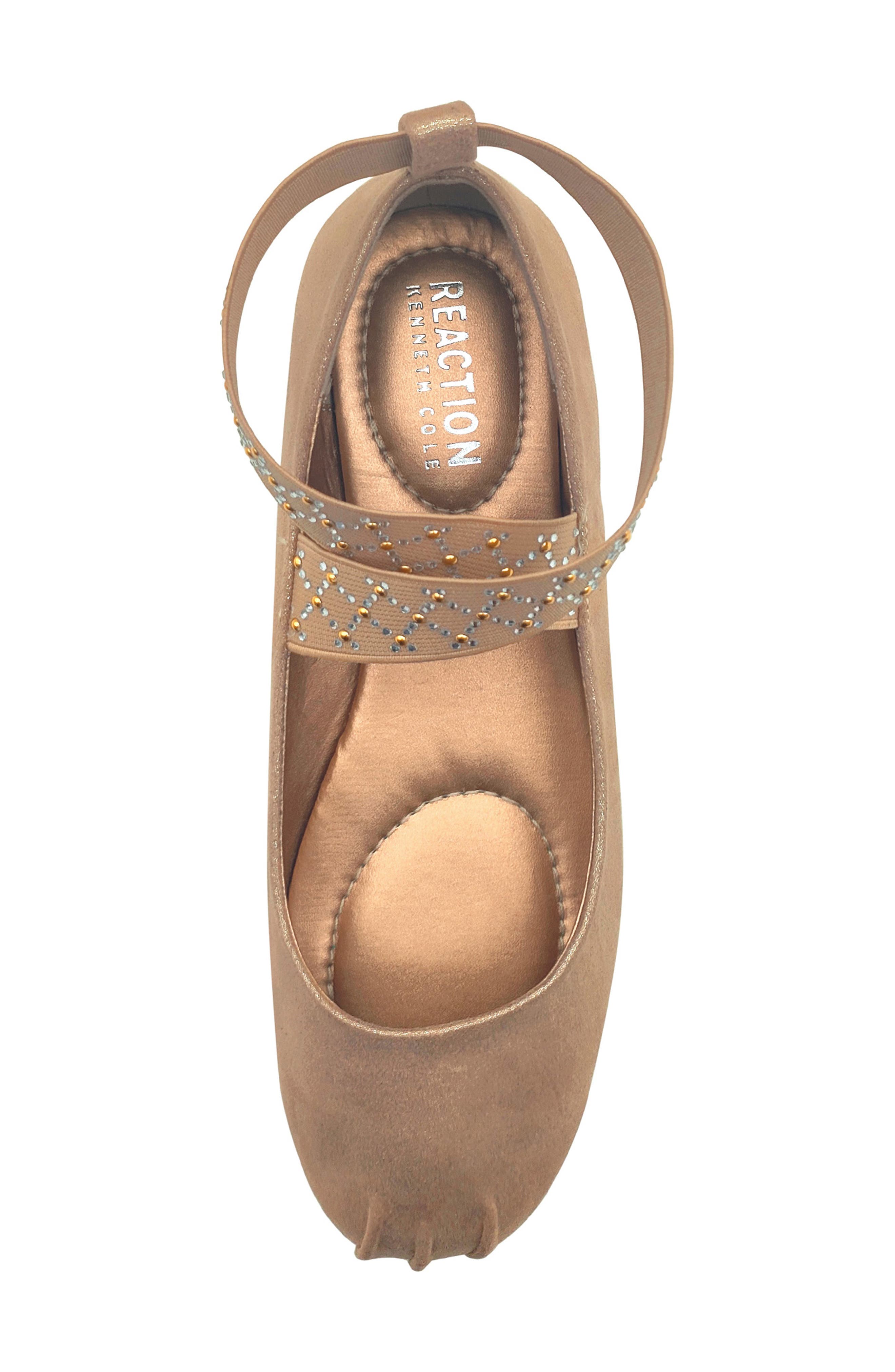 Reaction Kenneth Cole Elizabeth Elastic Strap Ballet Flat, Alternate, color, Fawn Micro
