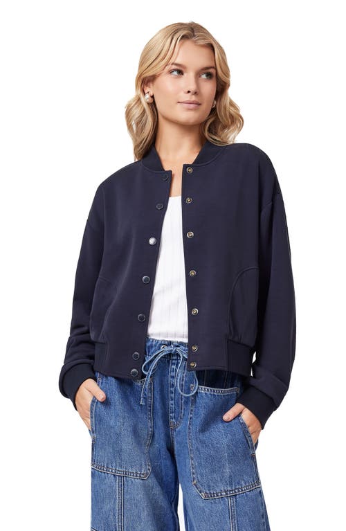 Scotch & Soda Jersey Bomber Jacket In Blue