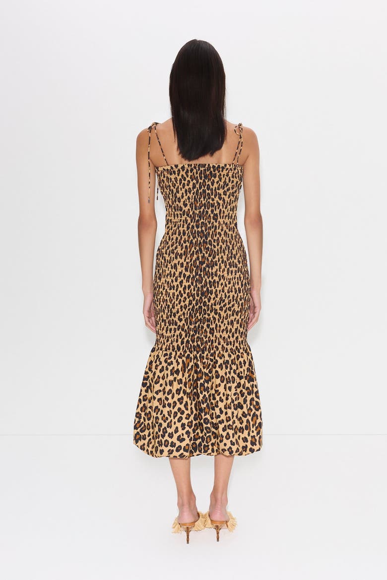 Canto Smocked Poplin Dress, Alternate, color, Cheetah
