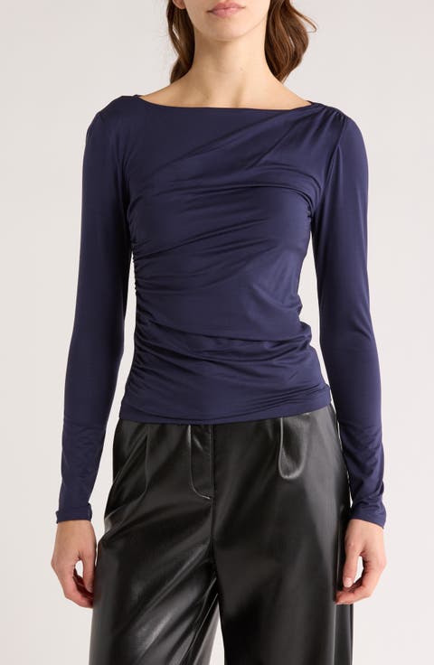 Draped Long Sleeve Top
