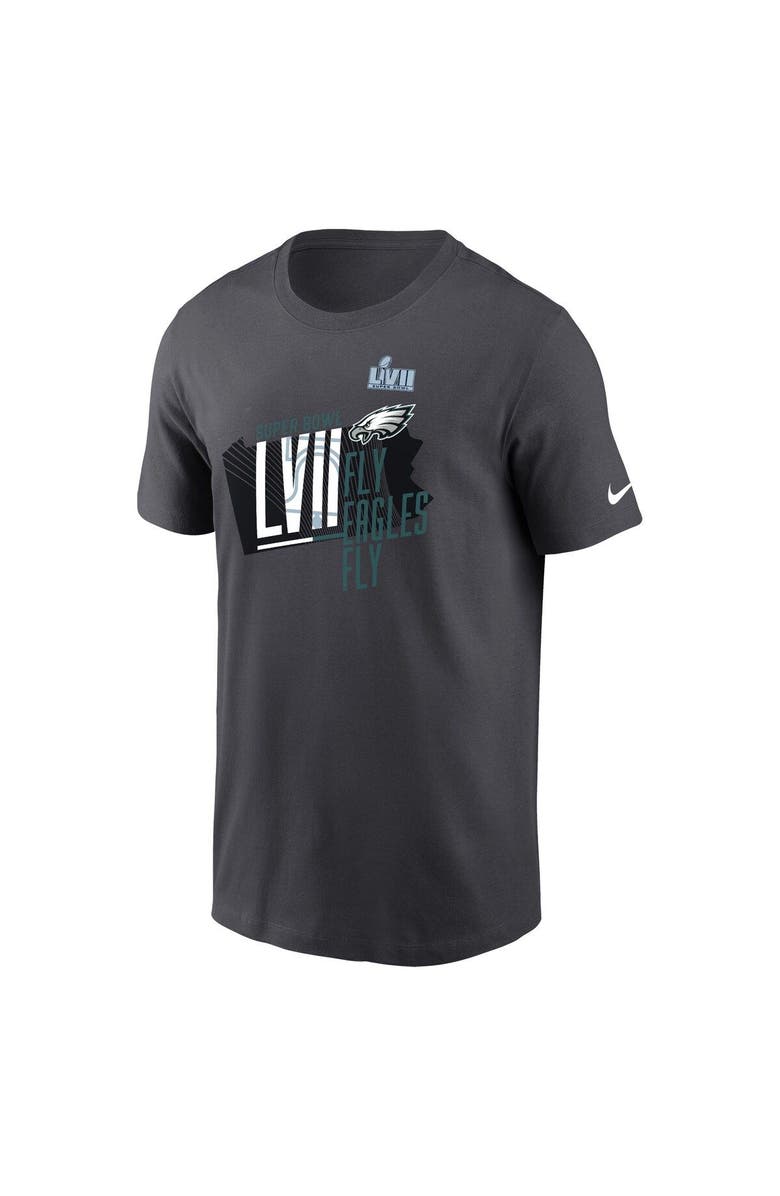 Nike Youth Nike Anthracite Philadelphia Eagles Super Bowl LVII Local T-Shirt, Alternate, color,