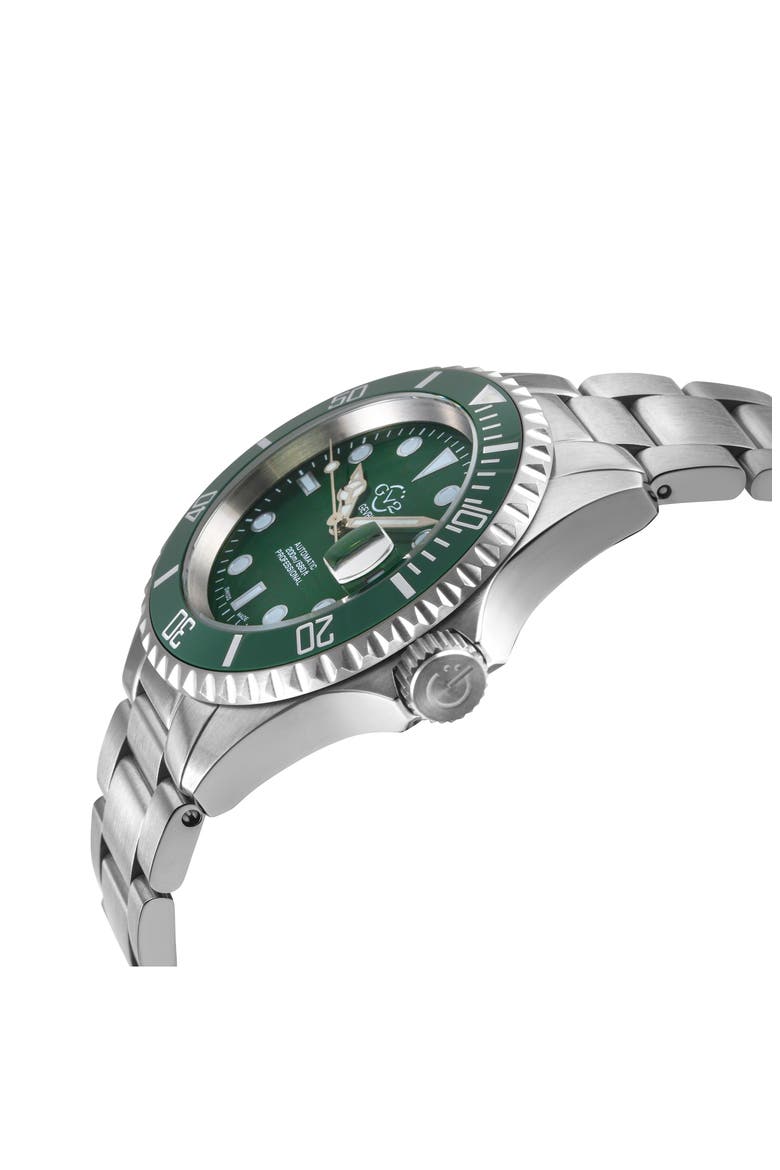 Liguria Swiss Automatic Bracelet Watch, 42mm, Alternate, color, SILVER/ GREEN