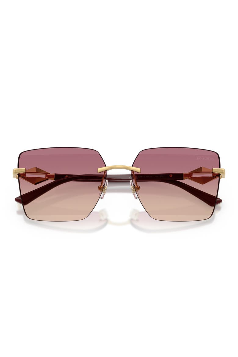59mm Gradient Square Sunglasses, Alternate, color, GOLD / BROWN GRADIENT PINK