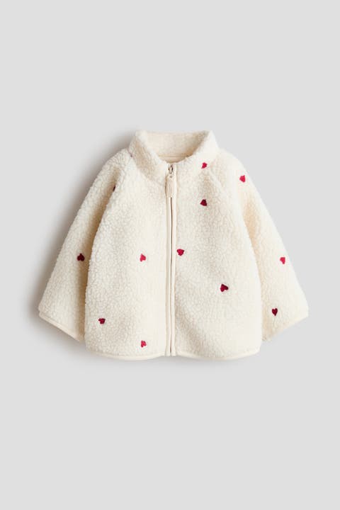 Printed teddy fleece jacket
