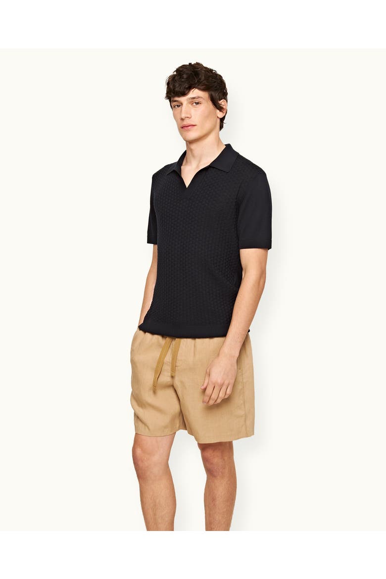 Alex Lino Relaxed Fit Italian Linen Drawcord Shorts, Main, color, Biscuit