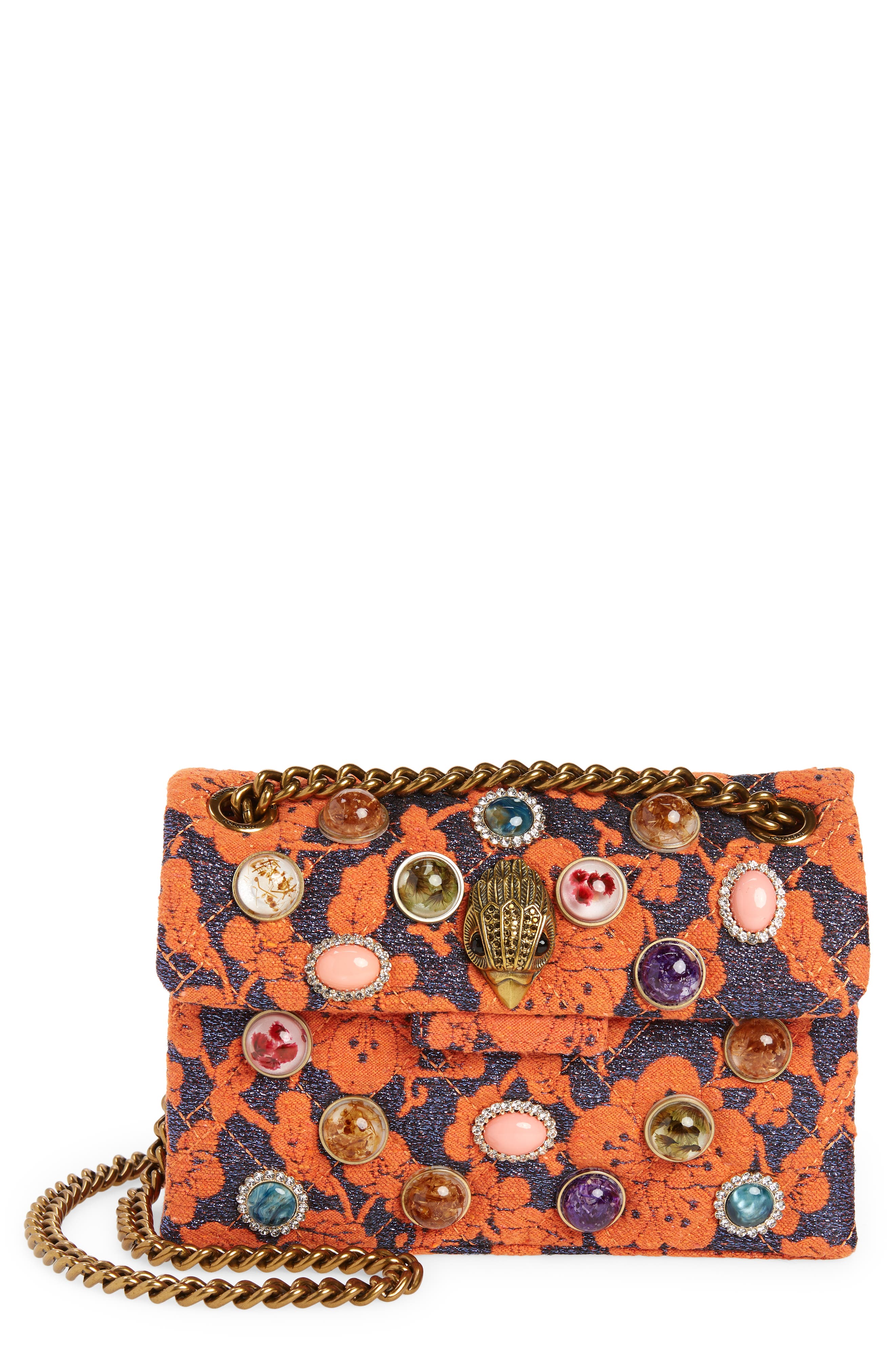 Kurt Geiger London Mini Kensington Brocade Crossbody Bag, Main, color, 