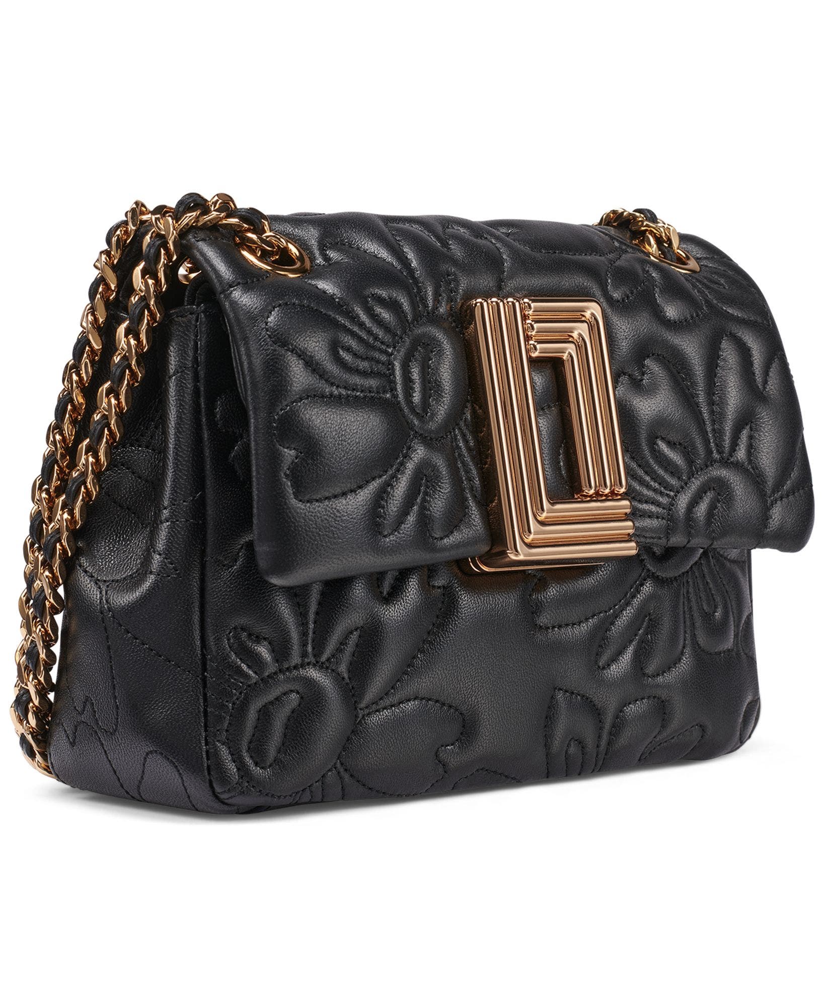 Lafayette Quilted Floral Crossbody, Alternate, color, Black/Gold