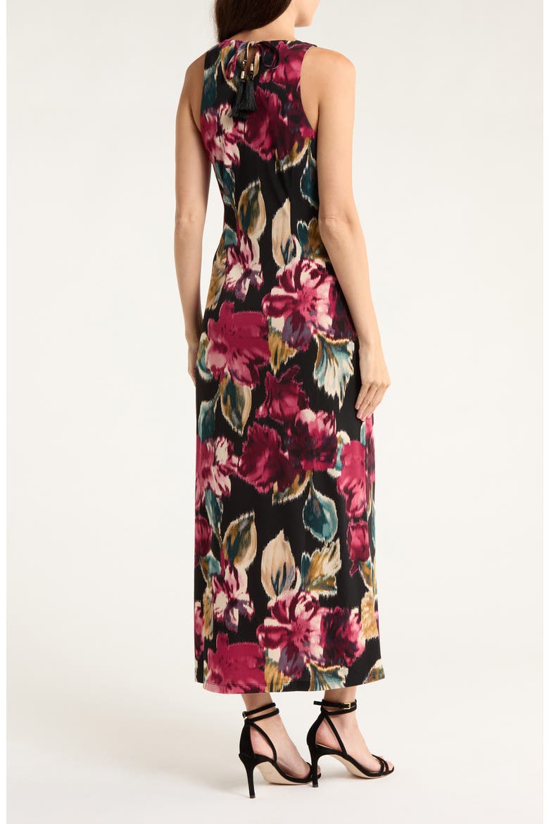 Jasmina Jewel Bloom Sleeveless Maxi Dress, Alternate, color, BLACK