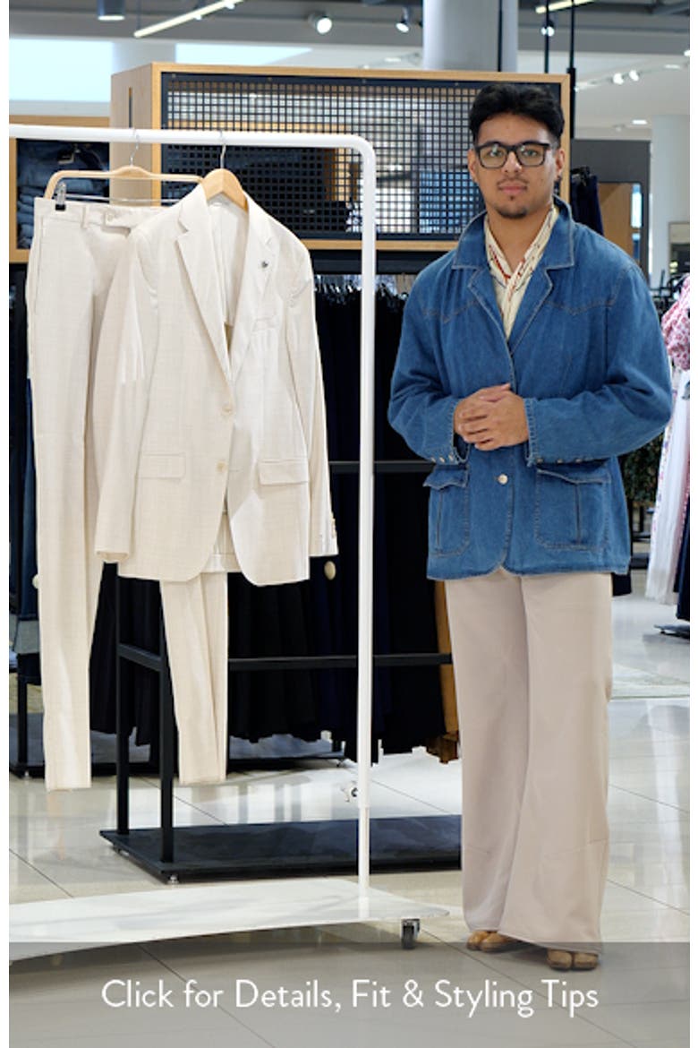 Midland Contemporary Fit Light Tan Wool & Cotton Blend Suit video