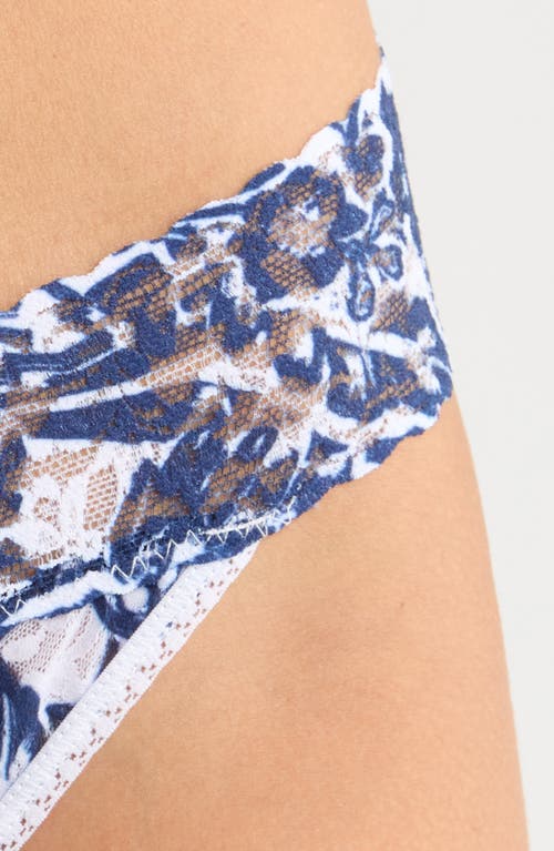 Hanky Panky Print Original Rise Thong In Blue