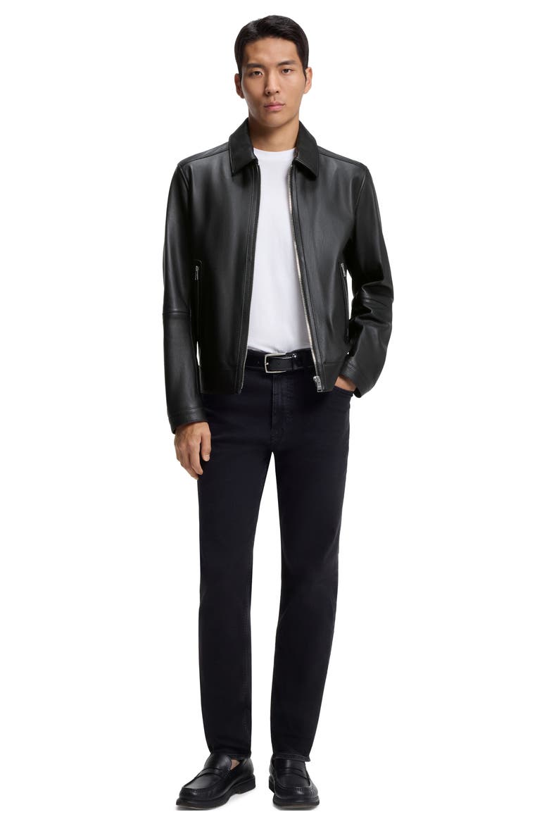 Mapson Lambskin Leather Jacket, Alternate, color, BLACK