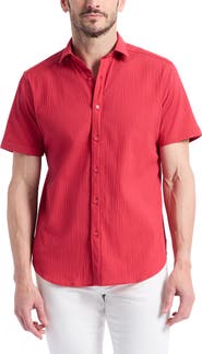 Robert Graham Thresher Textured Short Sleeve Button-Up Shirt