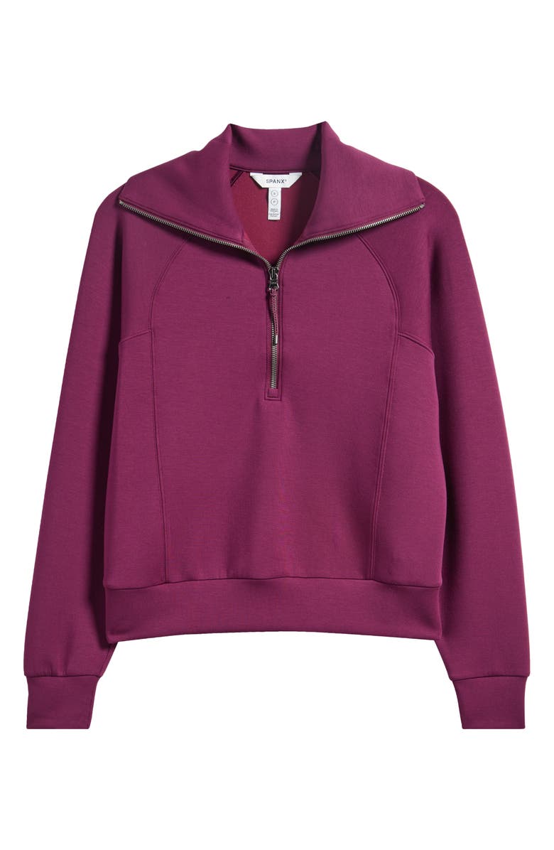 SPANX<sup>®</sup> AirEssentials Half Zip Sweatshirt, Alternate, color, Plum Berry
