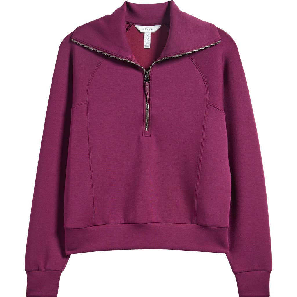 Spanx ® Airessentials Half Zip Sweatshirt In Burgundy