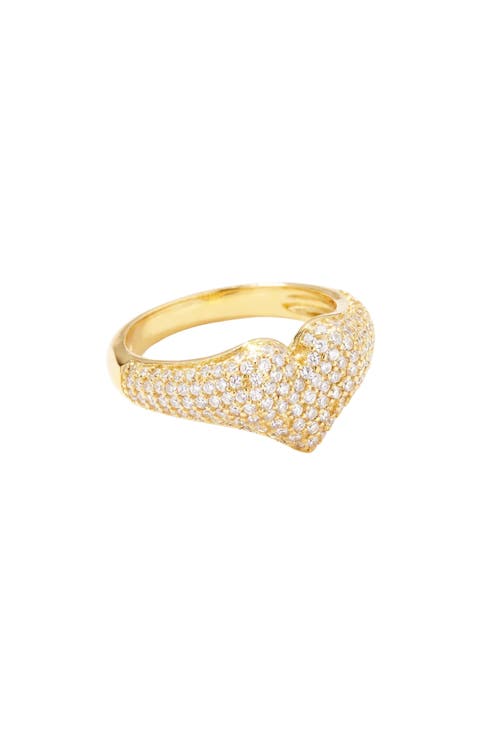 Mini Iced Out Heart Pinky Ring