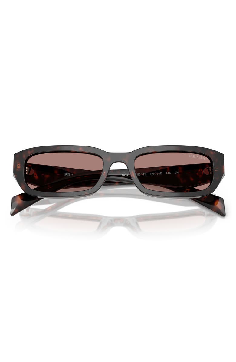 Prada 53mm Rectangular Sunglasses, Alternate, color, Light Brown