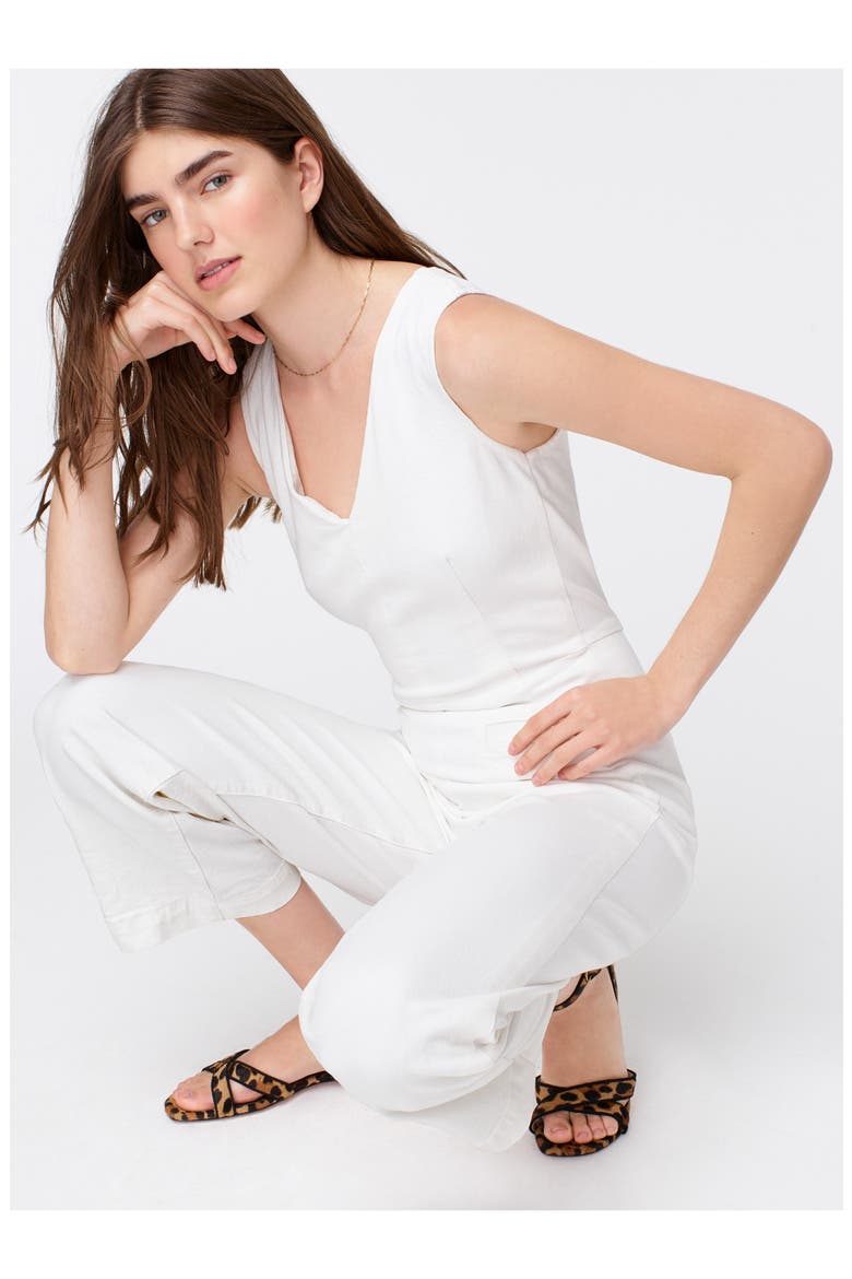 Denim Jumpsuit, Alternate, color, WHITE