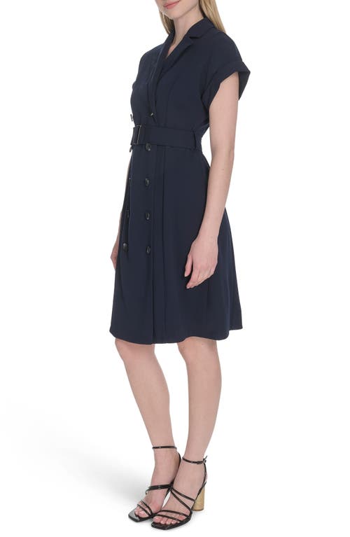 Calvin Klein Double Breasted Sheath Dress In Blue
