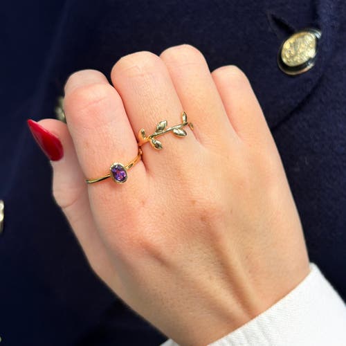 The Lovery Fine Jewelry Oval Amethyst Bezel Ring In Purple