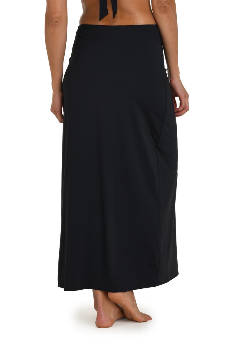 Island Goddess Side Slit Cover-Up Skirt, Alternate, color, BLACK