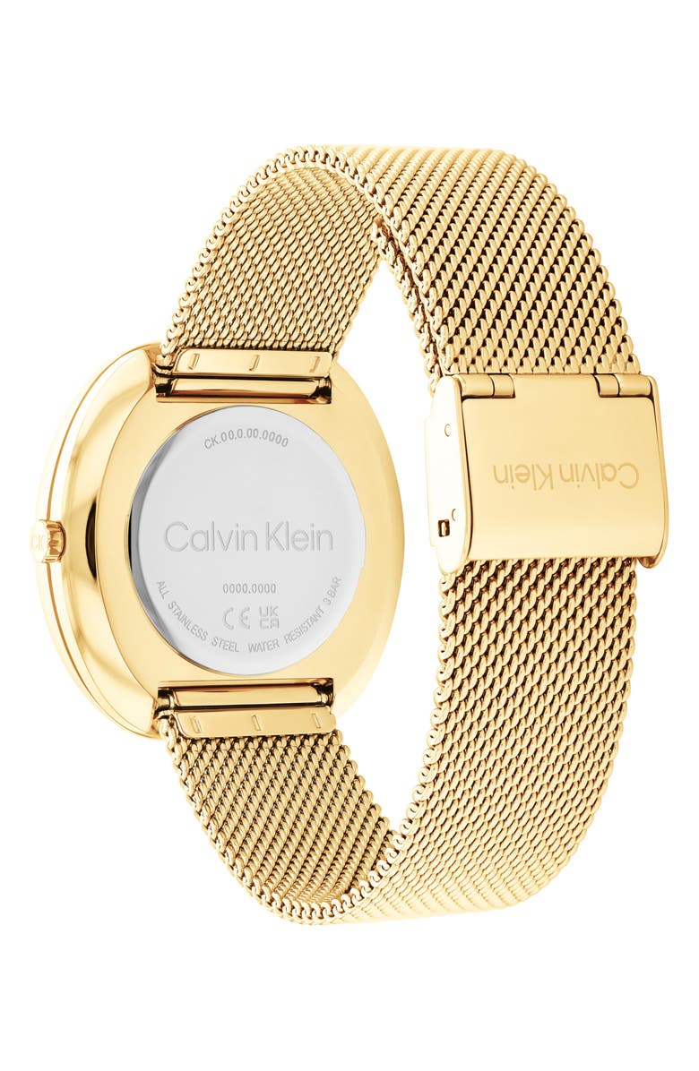 Calvin Klein Goldtone Mesh Bracelet Watch, 36.6mm, Alternate, color, Silver