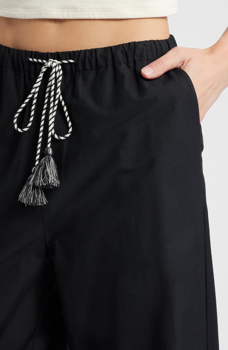 Rails Emmie Rickrack Palm Drawstring Pants, Alternate, color, Black Ivory Palm Trees