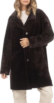 GORSKI Reversible Textured Genuine Shearling Stroller, Belt