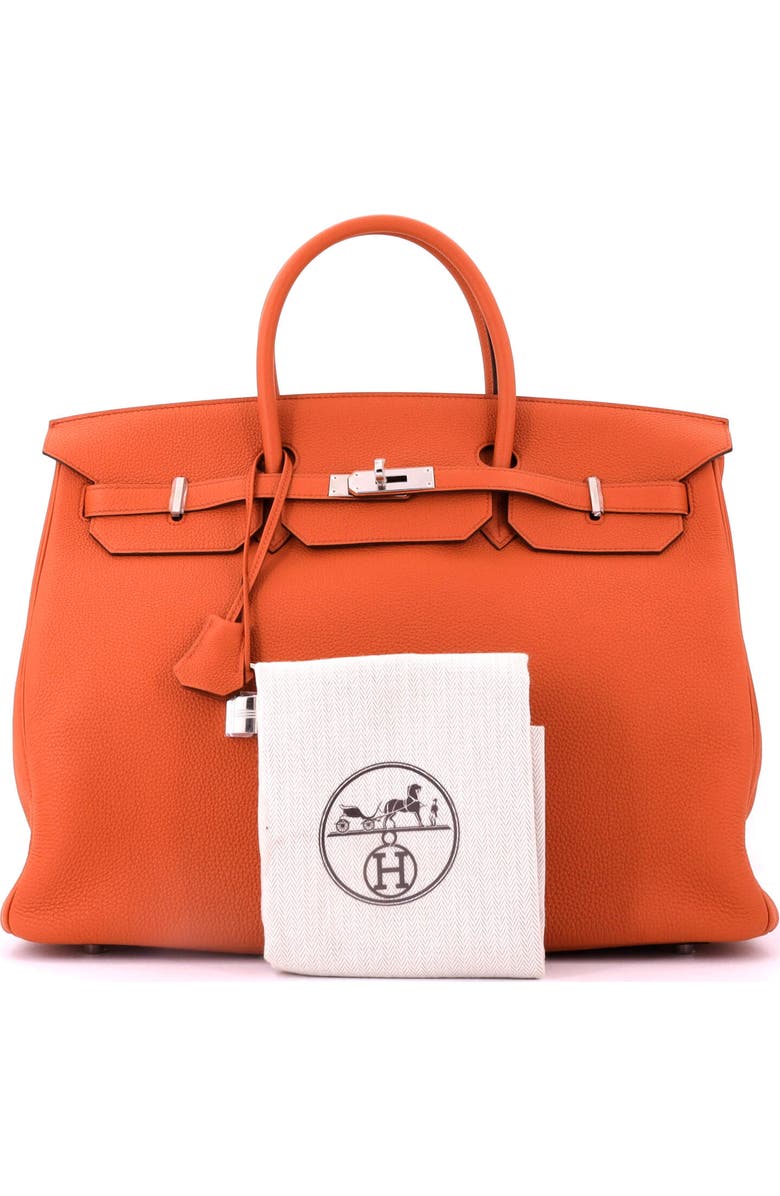 Pre-Owned Hermes Birkin Handbag Orange Togo with Palladium Hardware 40, Alternate, color, Terre Battue