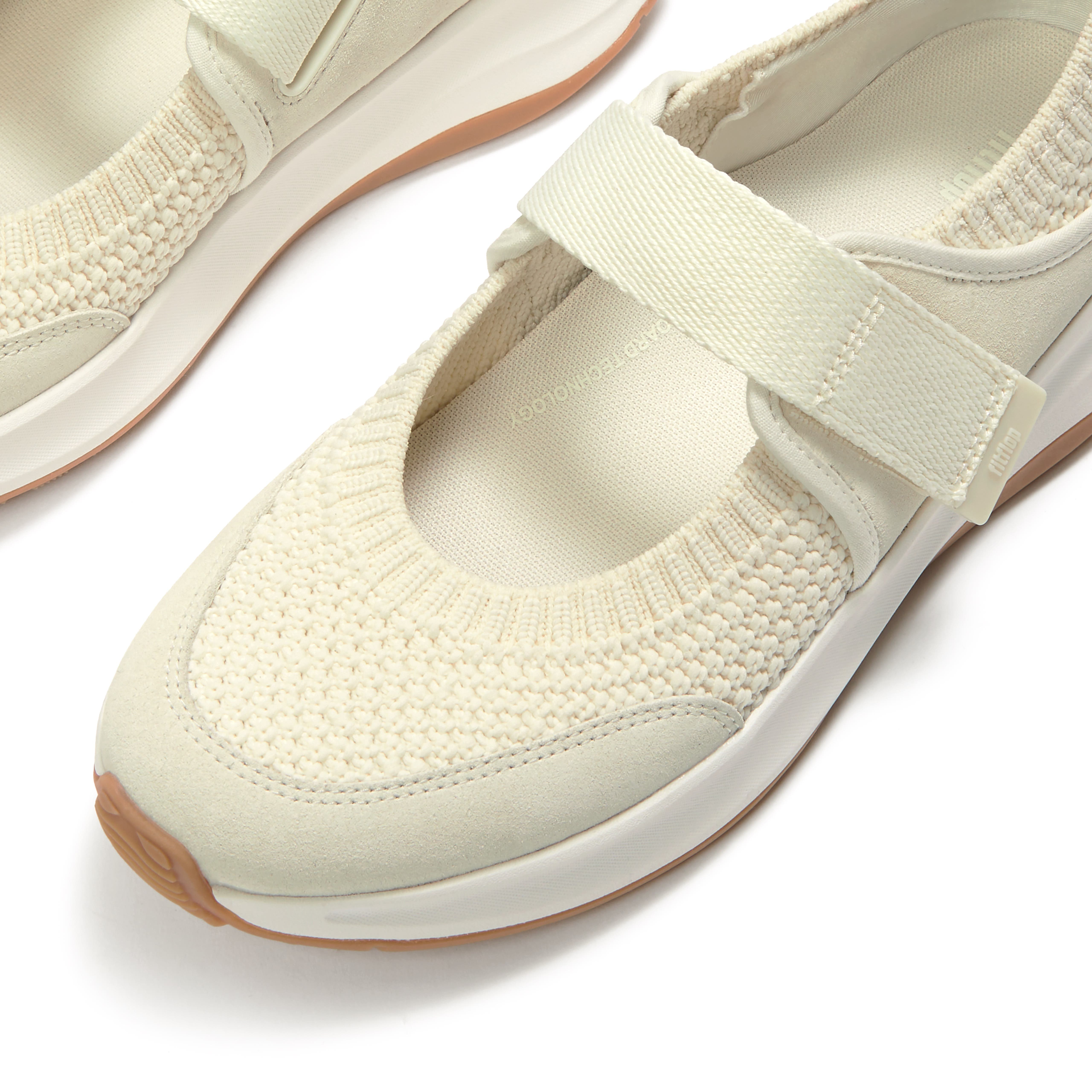 FitFlop F-Mode Flow Knit/S Mary Janes, Alternate, color, Cream