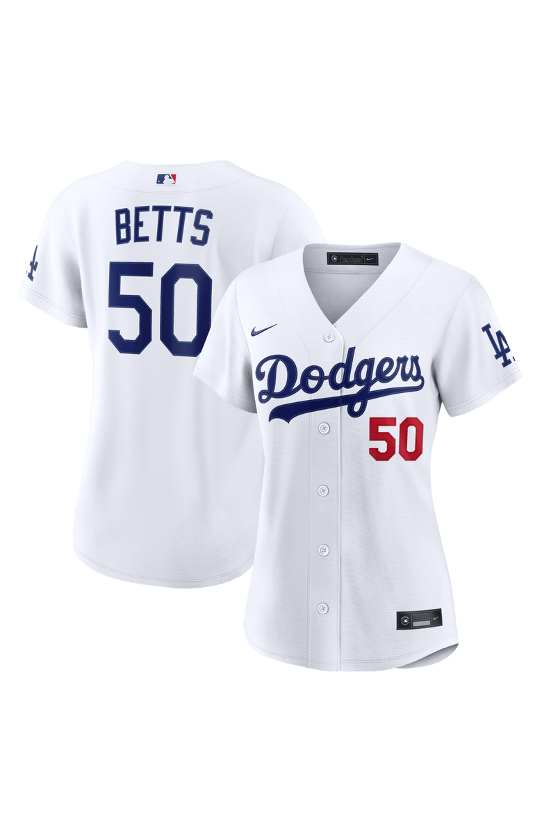 Nike Women's  Nike Mookie Betts White Los Angeles Dodgers Home Stadium Jersey, Main, color, White