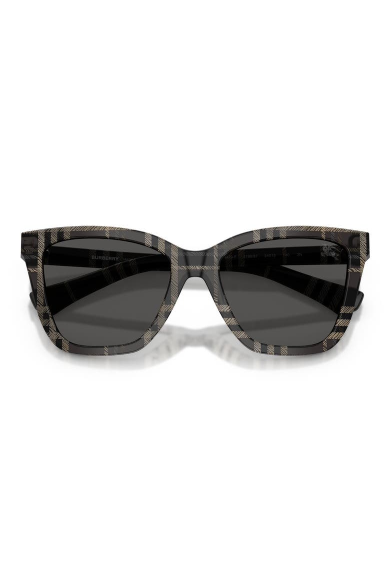 54mm Square Sunglasses, Alternate, color, CHECK GREY / DARK GREY