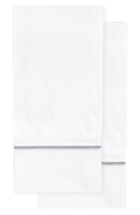 Single Embroidered Line 300 Thread Count 100% Cotton Pillowcases