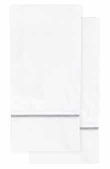 MELANGE HOME Single Embroidered Line 300 Thread Count 100% Cotton Pillowcases