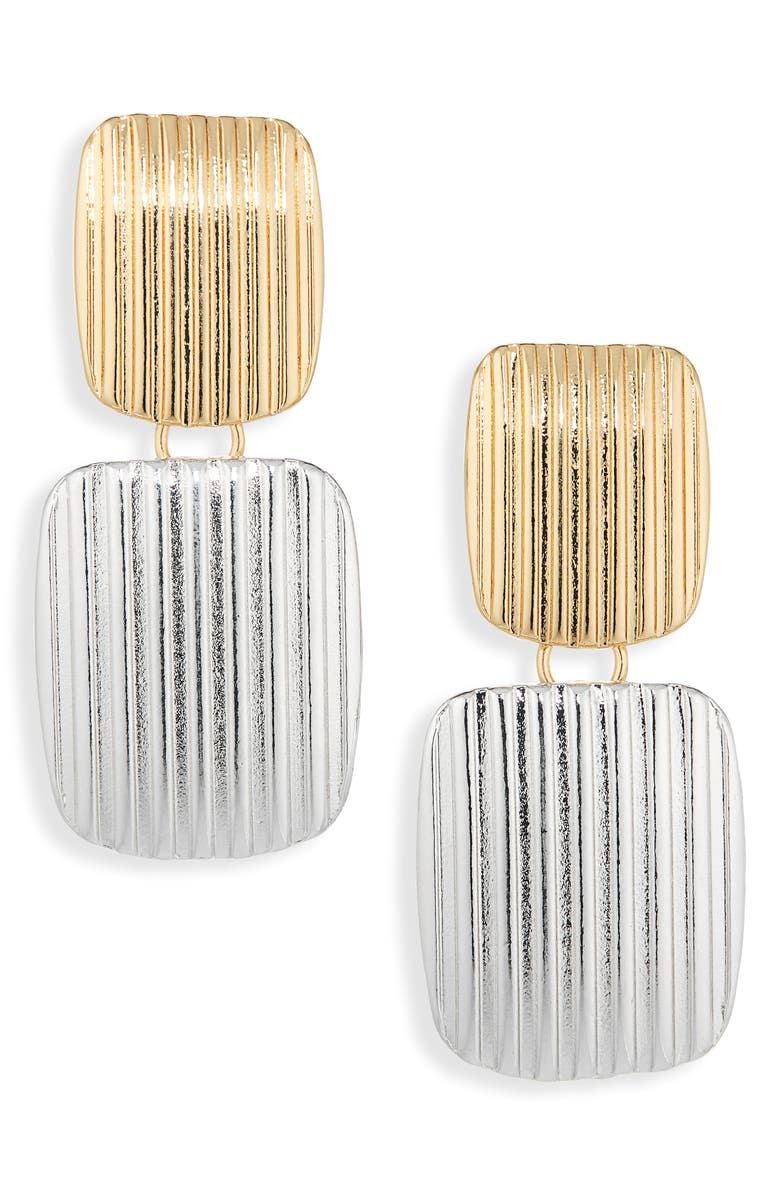 Cara Two-Tone Statement Drop Earrings, Main, color, Gold/ Silver