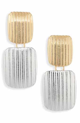 Cara Two-Tone Statement Drop Earrings